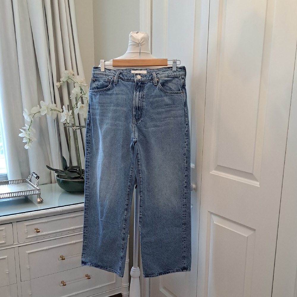 Mother Superior Denim Womens The Dodger Ankle Light‎ Distressed Wash Jeans 29